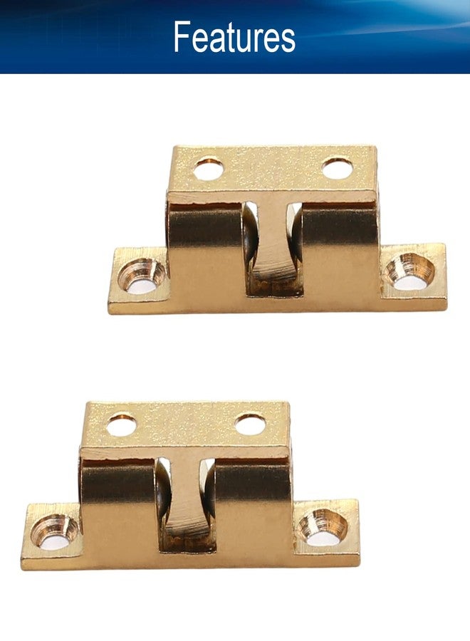 Yinpecly 5pcs Brass Cabinet Door Closet Double Ball Tension Latch Catch Hardware Fitting for Cabinet Closet Furniture Door, 1.38 inch Length Copper Tone - Image 4